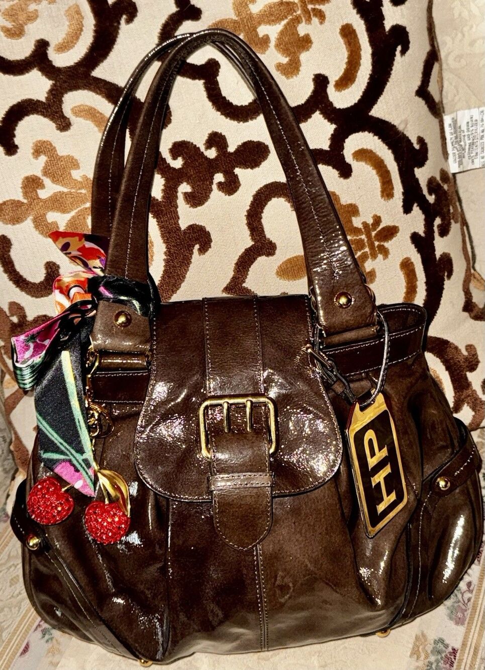 Rare  Dooney And Bourke Hayden Panettiere dark Green  Patent Leather